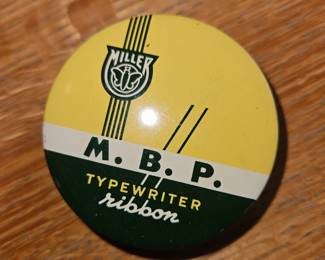 Vtg M.B.P Typewriter Ribbon Tin!
