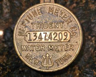 Neptune Meter Trident Water Brass Meter Cover NY!