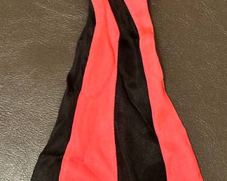 Vtg. Barbie 1976 Best Buy #9967 Red and Black Striped Halter Gown