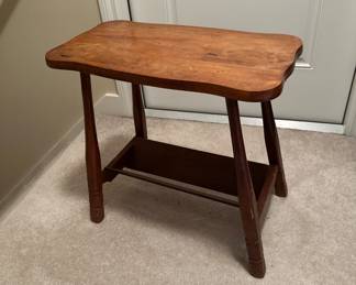 Vtg. Art Deco Mid Century Modern End Table Bench w/ Book Holder Shelf