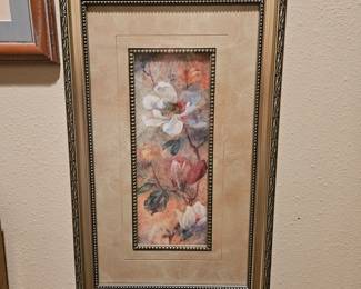 Floral Print Matted Framed Under Glass!