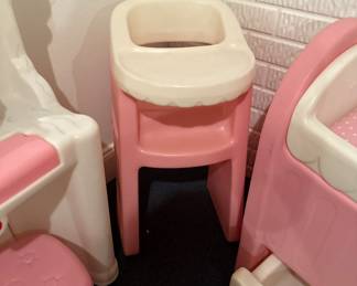 Vtg. Little Tikes Pink Baby Doll High Chair 