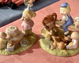 Vtg. 1984 Cabbage Patch Kids Porcelain Figurine The Birthday Party & Deer Friends 