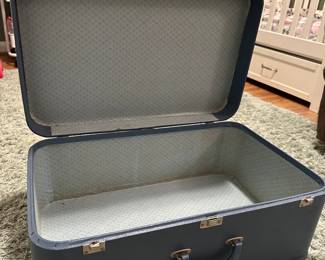 Vintage Retro Blue Suitcase Luggage