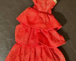 Vtg. Barbie Superstar Era Red Layered Sparkly Disco Salsa Prom Dancing Dress