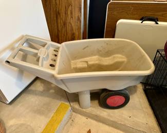 Rubbermaid Dual Wheel Heavy Plastic  Wheelbarrow Utility Cart
