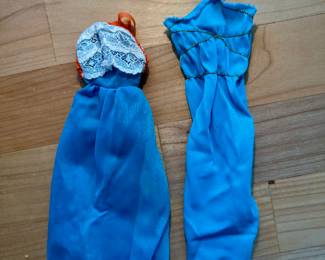 Vtg. Barbie #1358 Blue Halter Dress & #9963 Blue Dress Best Buy Fashion Doll