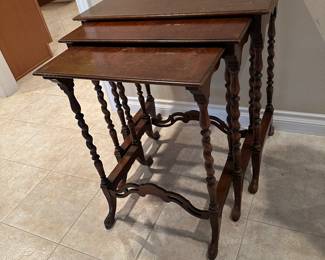 Vtg. Barley Twist Nesting Tables!