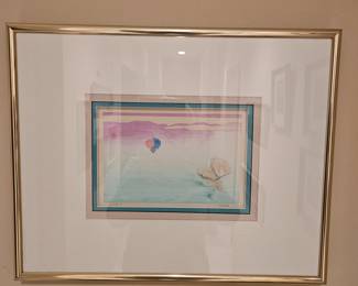 Original 1980s Watercolor w/Paper Signed Triple Matted Under Glass!
