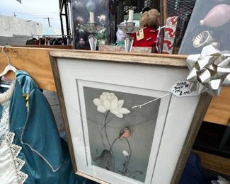 Japanese block art, matted and framed.