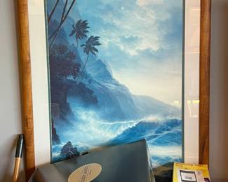 "HAWAIIAN STORM" VINTAGE PIECE IN KOA WOOD FRAME...