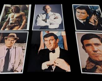 6 Signed 8 x 10 Actors James Bond Moore