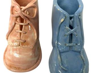 Set of Vintage Ceramic Decorative Shoes
