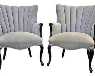 Pair of MidCentury Velvet Accent Chairs