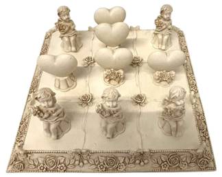 Avon Ceramic Cherub TicTacToe Game