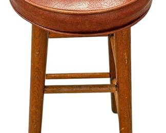 Single Wooden Bar Stool Padded Seat