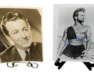 2 Golden Age Signed 8x10 Reeves