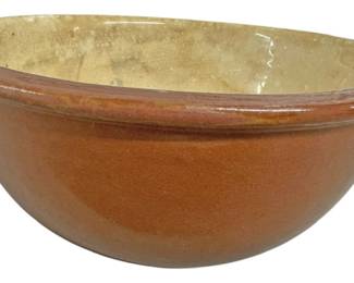 Vintage Brown Stoneware Pottery Bowl
