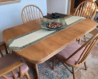 Oak table and 4 chairs