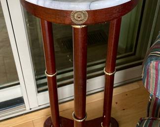 Marble Top Pedestal Accent Table