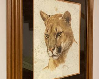 Western Puma Head by Guy Coheleach