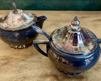 Sugar and Cream set Continental Collection by Poole Silver Plate