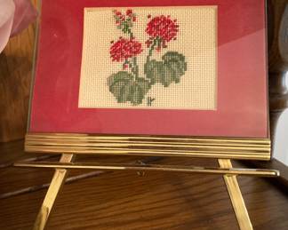 Miniature Cross Stich on Easel