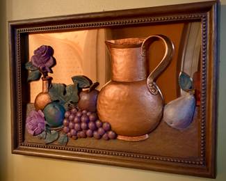 Vintage MCM Copper and Resin Midsize Wall Decor