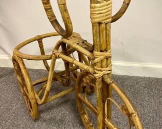 Vintage Bamboo Rattan Plantstand