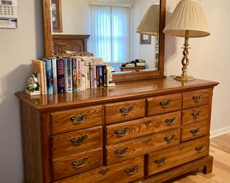 Durham Furniture Dresser with Attached Vanity Mirror