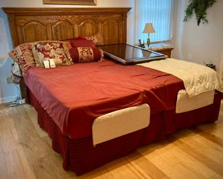 King Tempurpedic Adjustable Bed with Durham Furniture Headboard