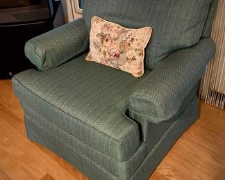 Blue Upholstered Arm Chair