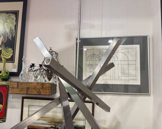 Brushed Nickle 5 Arm/10 Light Chandelier (New) 