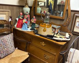 Victorian Oak Dresser w/ Mirror 