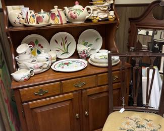 Cherry Buffet with American Pottery 