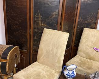 Coromandel 4 panel Screen, 4 chairs 