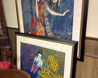 Ting Shao Kuang Original AP Artist Proof Silk Screen Serigraph on Rice Paper late 1980's  "Song of Freedom" & "The Bride" Signed on Paper
