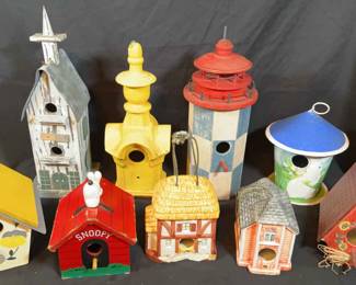 Collection of Nine Bird Houses