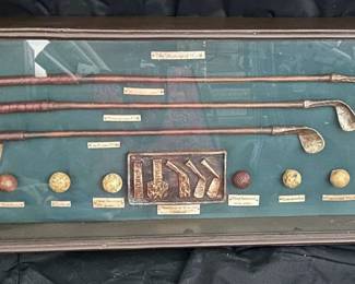 GA127VVintage History Of Golf Collectible Shadowbox