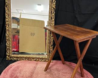 GA169Large Ornate Mirror, Table, Rug