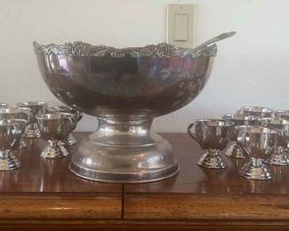 GA156Japanese Punchbowl, Ladle And Cups