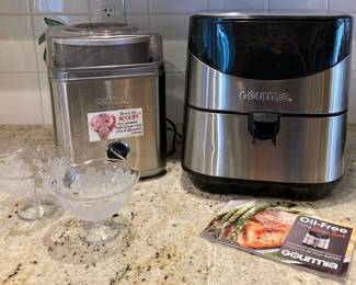 GA207Cuisinart 20 quart ice cream maker and Gourmia oil free fryer