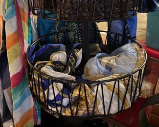 Lots of scarves and wallets