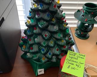 #67	Vintage Holland Mold Ceramic Lighted Christmas Tree (table top) 	 $100.00 			
