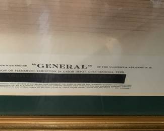 #305	print of "General" train engine from union depot Chattanooga TN	 $40.00 			
