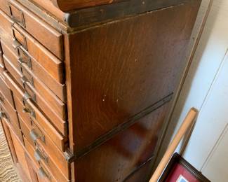 #193	3 piece printers chest w/ 18 drawers & 2 doors	 $300.00 			
