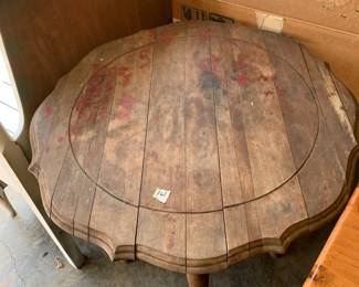 #161	round tall table as is 28x29	 $30.00 			
