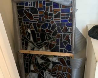 #57	Stained Glass Framed Depiction of Jesus reclining w/apostles - 26Wx48T 	 $500.00 			
