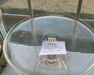 #111	Antique EAPG Bakery Display Pedestal Pressed Glass Cake Stand - 11.5x8H	 $45.00 			
