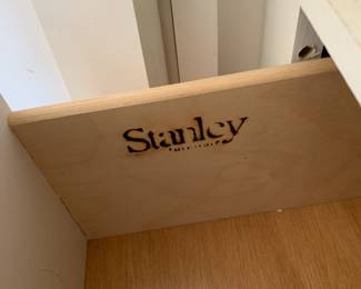 #155	Stanley white painted armoire with 2 drawers and hanging bar 39x22x72	 $125.00 			
